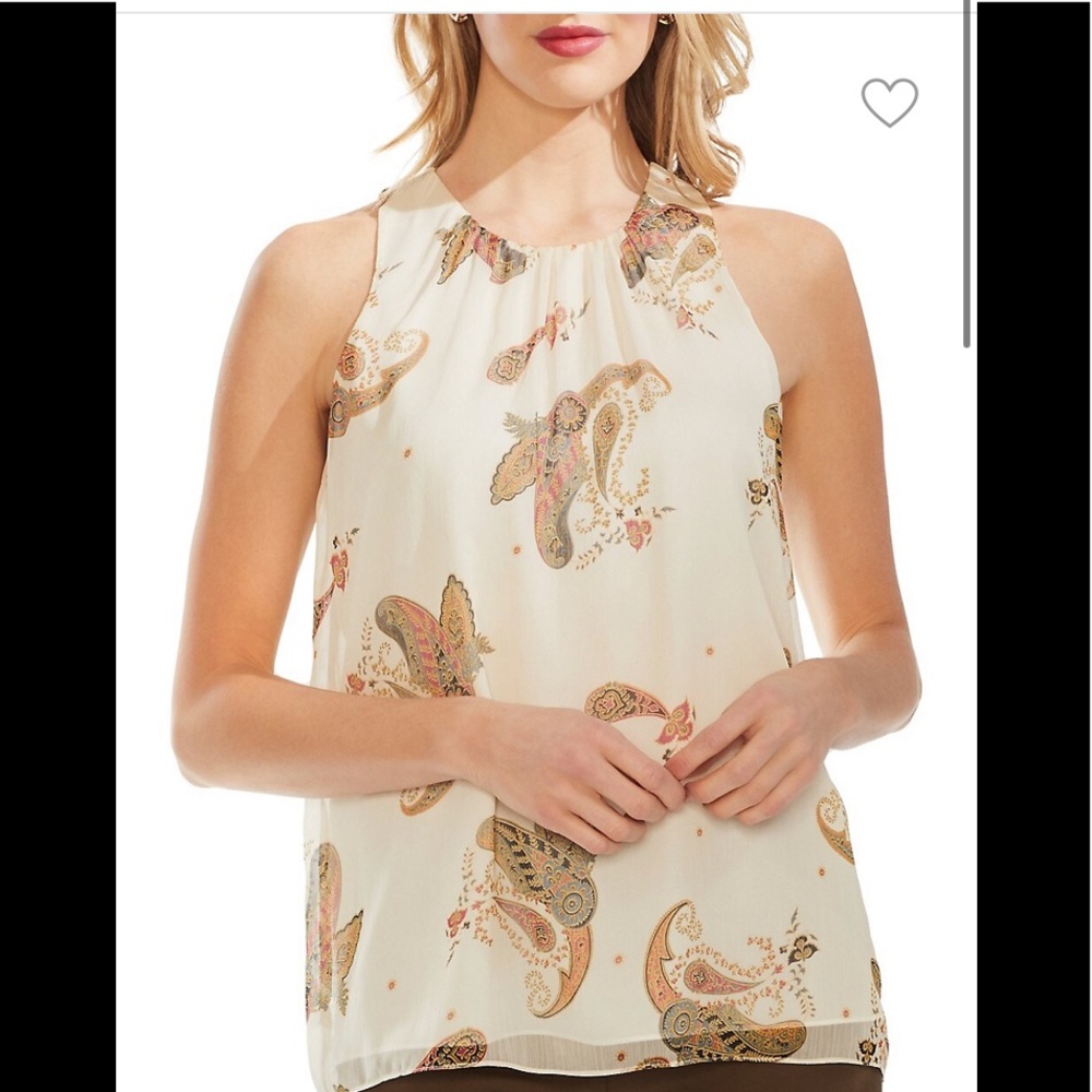 vince camuto paisley sleeveless top